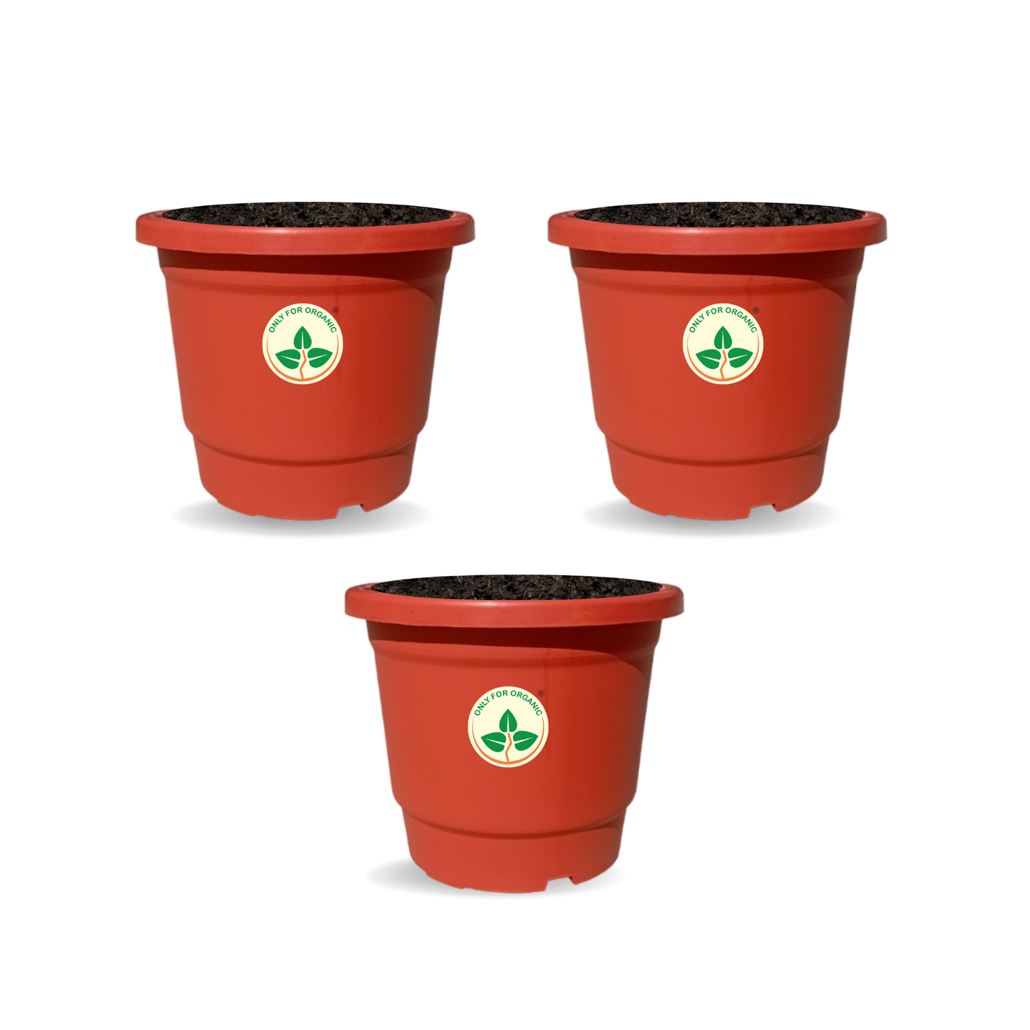 Plastic Pot/Gamla Round 8 Inch - for Indoor Home Decor & Outdoor Balcony Garden