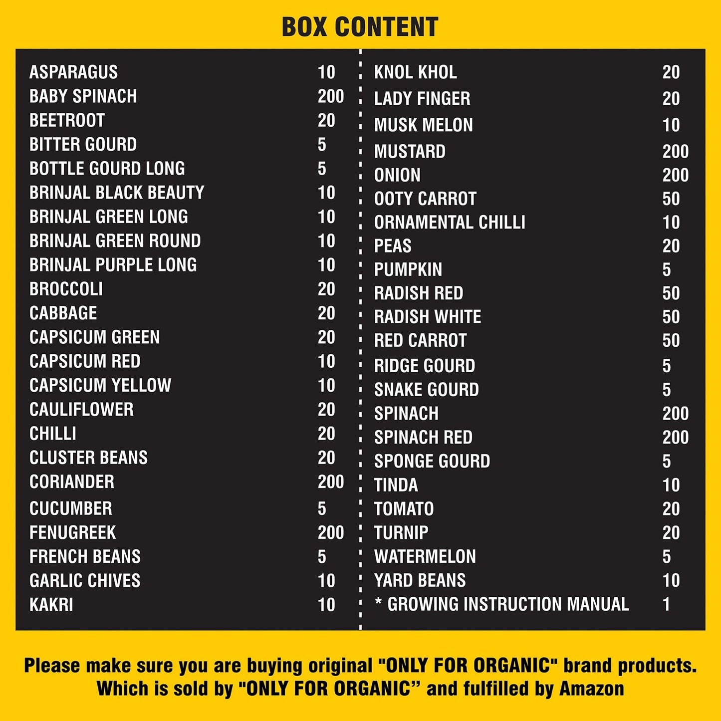 45 Variety Of Vegetable Seeds With Instruction Manual