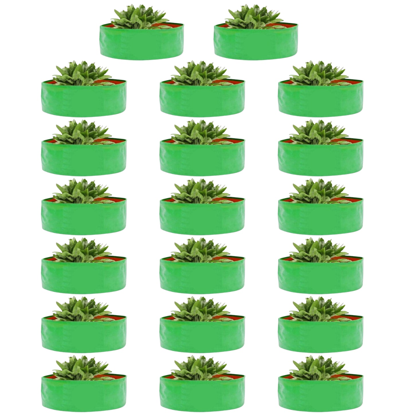 HDPE UV Treated Green Grow Bags (Size-15x8 inch) for Home/Commercial Gardening