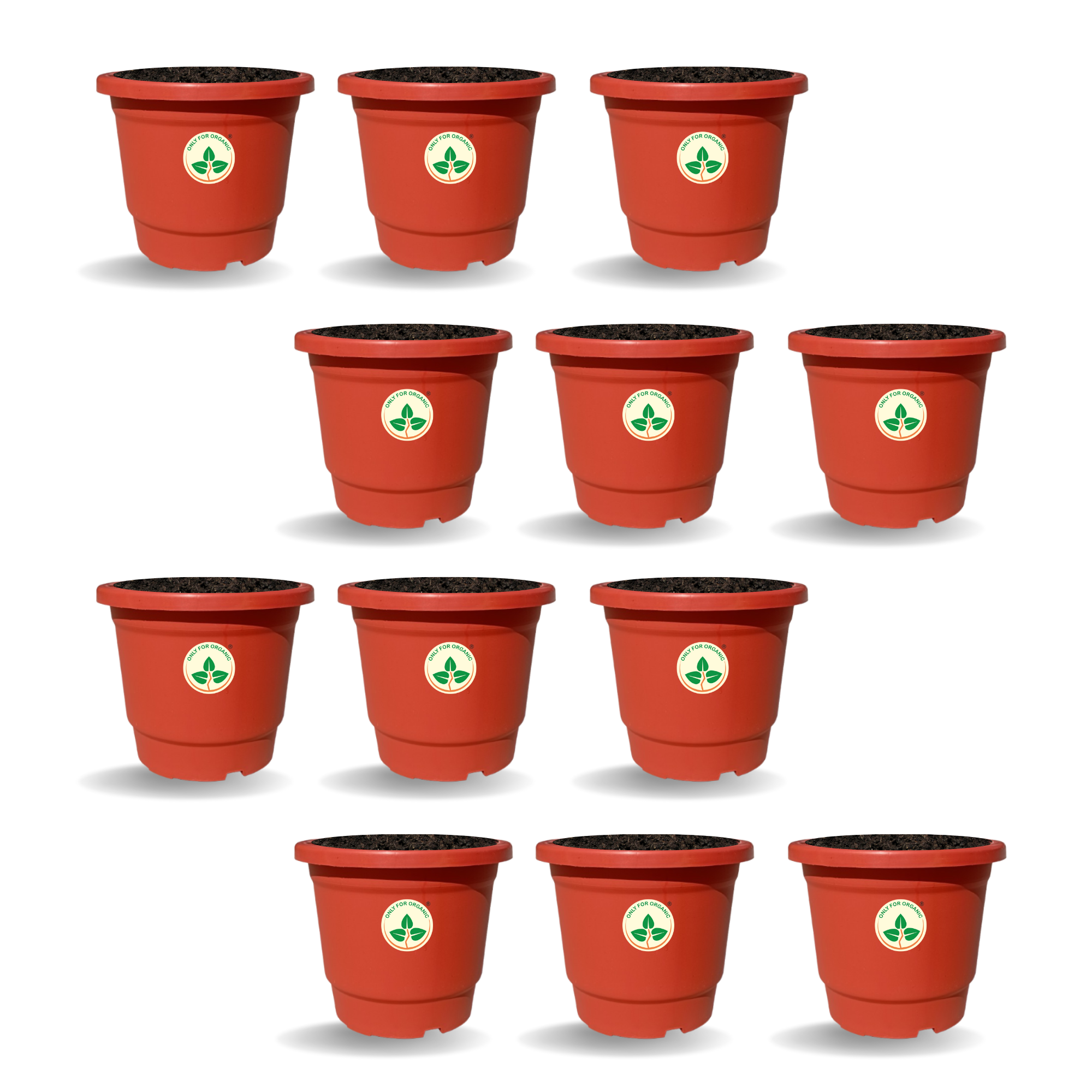 Plastic Pot/Gamla Round 12 Inch - for Indoor Home Decor & Outdoor Balcony Garden