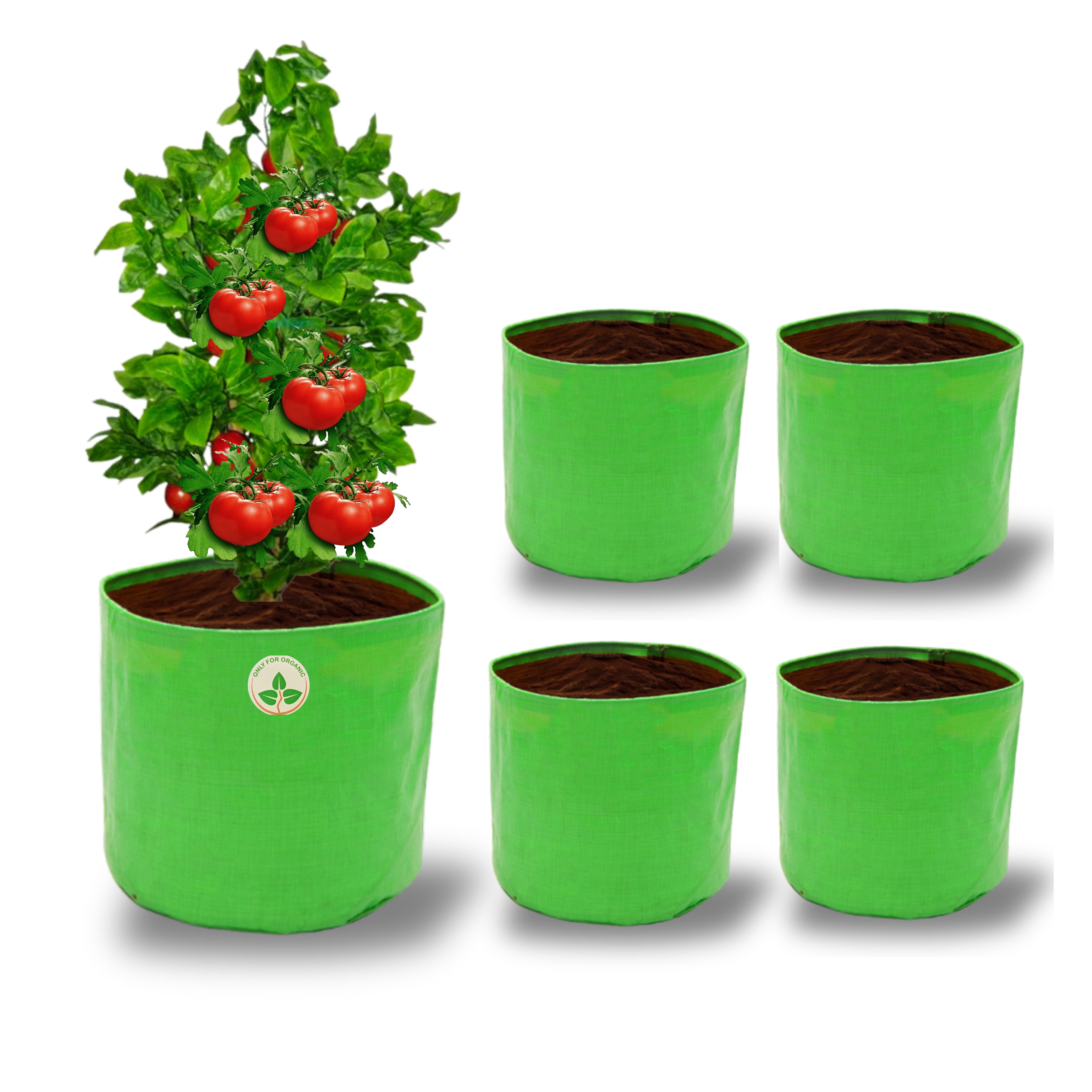 HDPE UV Treated Green Grow Bags (Size-10x10 inch) for Home/Commercial Gardening