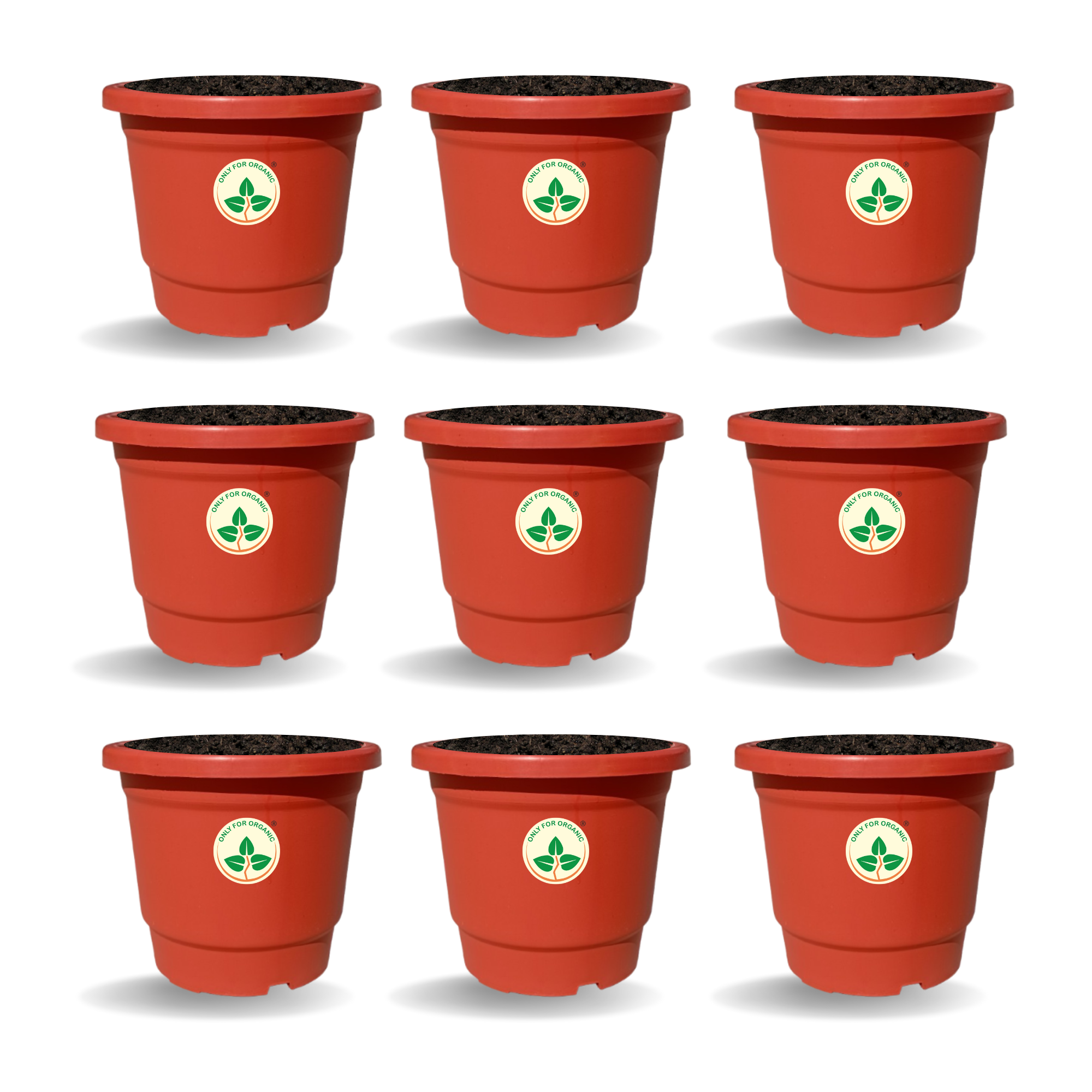 Plastic Pot/Gamla Round 8 Inch - for Indoor Home Decor & Outdoor Balcony Garden