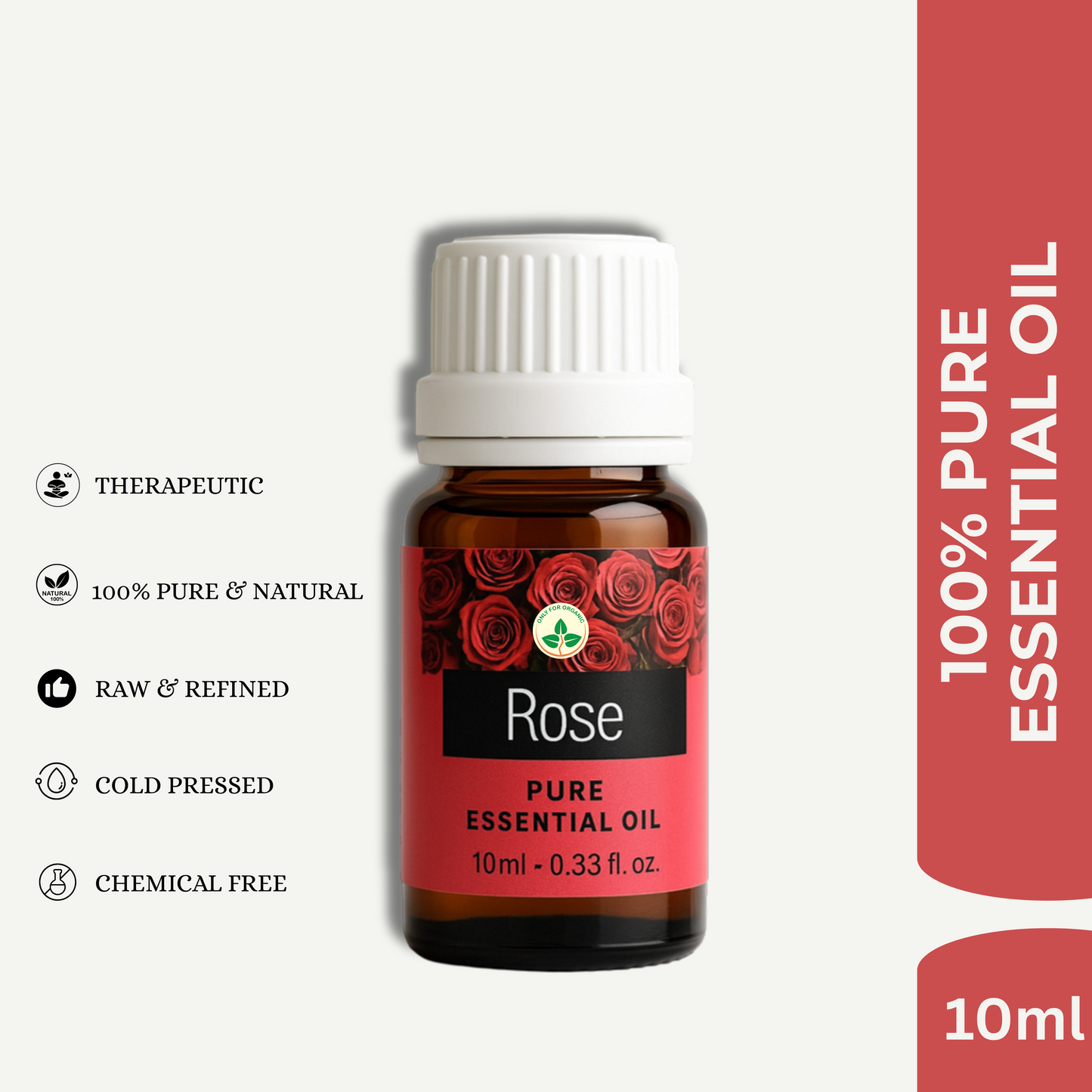 Rose Essential Oil – 10 ml | 100% Pure & Natural | Cold Pressed