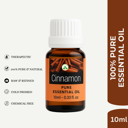 Cinnamon Essential Oil – 10 ml | 100% Pure & Natural | Cold Pressed