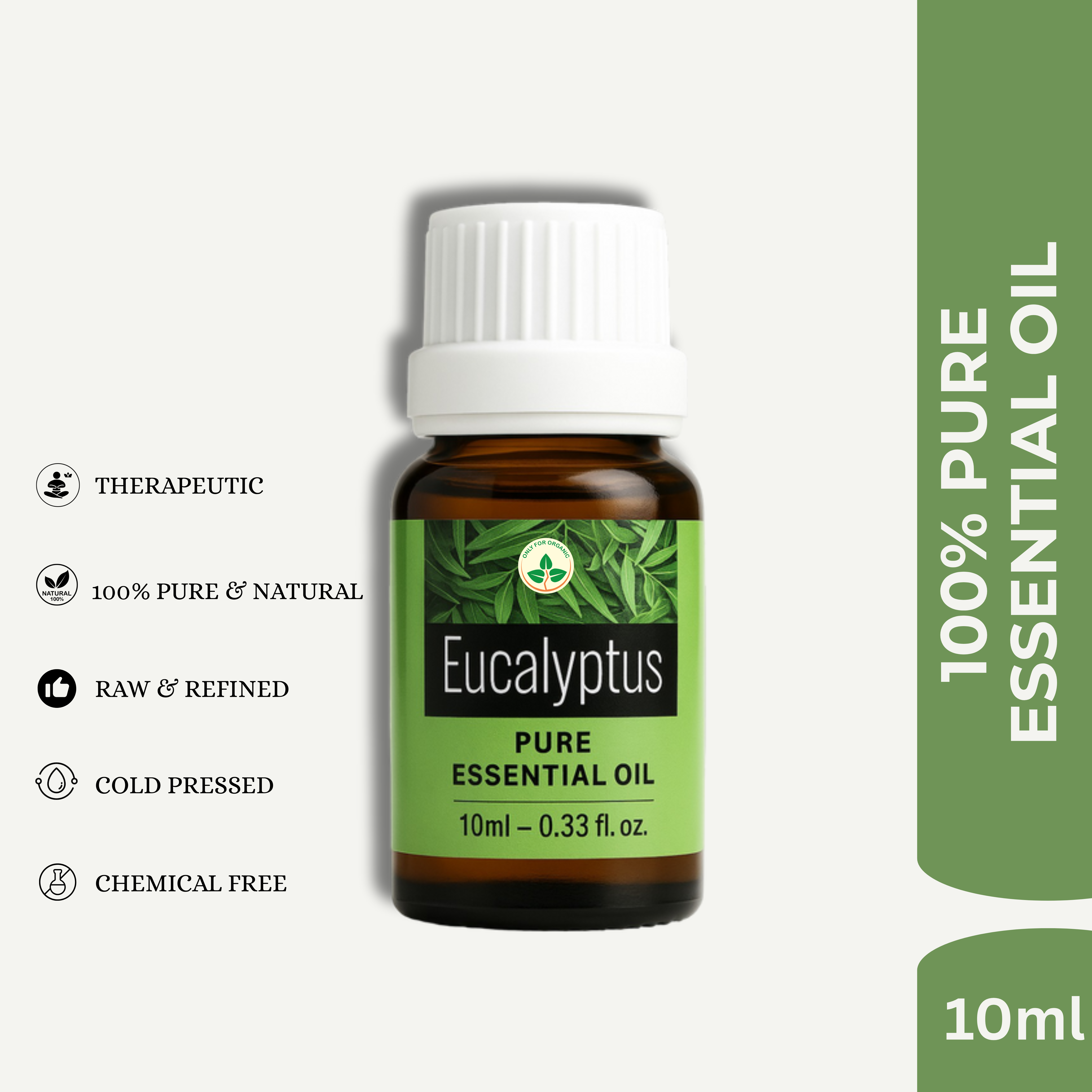 Eucalyptus Essential Oil – 10 ml | 100% Pure & Natural | Cold Pressed