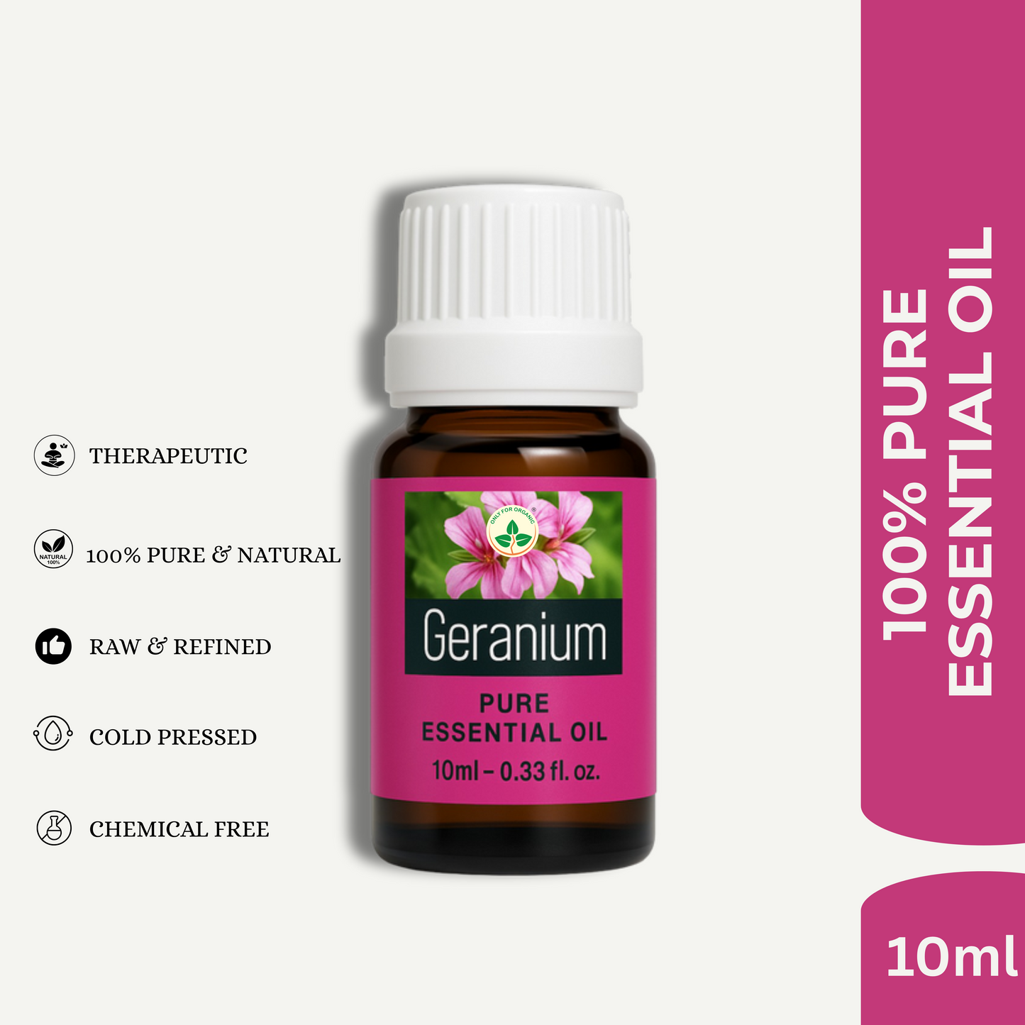 Geranium Essential Oil – 10 ml | 100% Pure & Natural | Cold Pressed