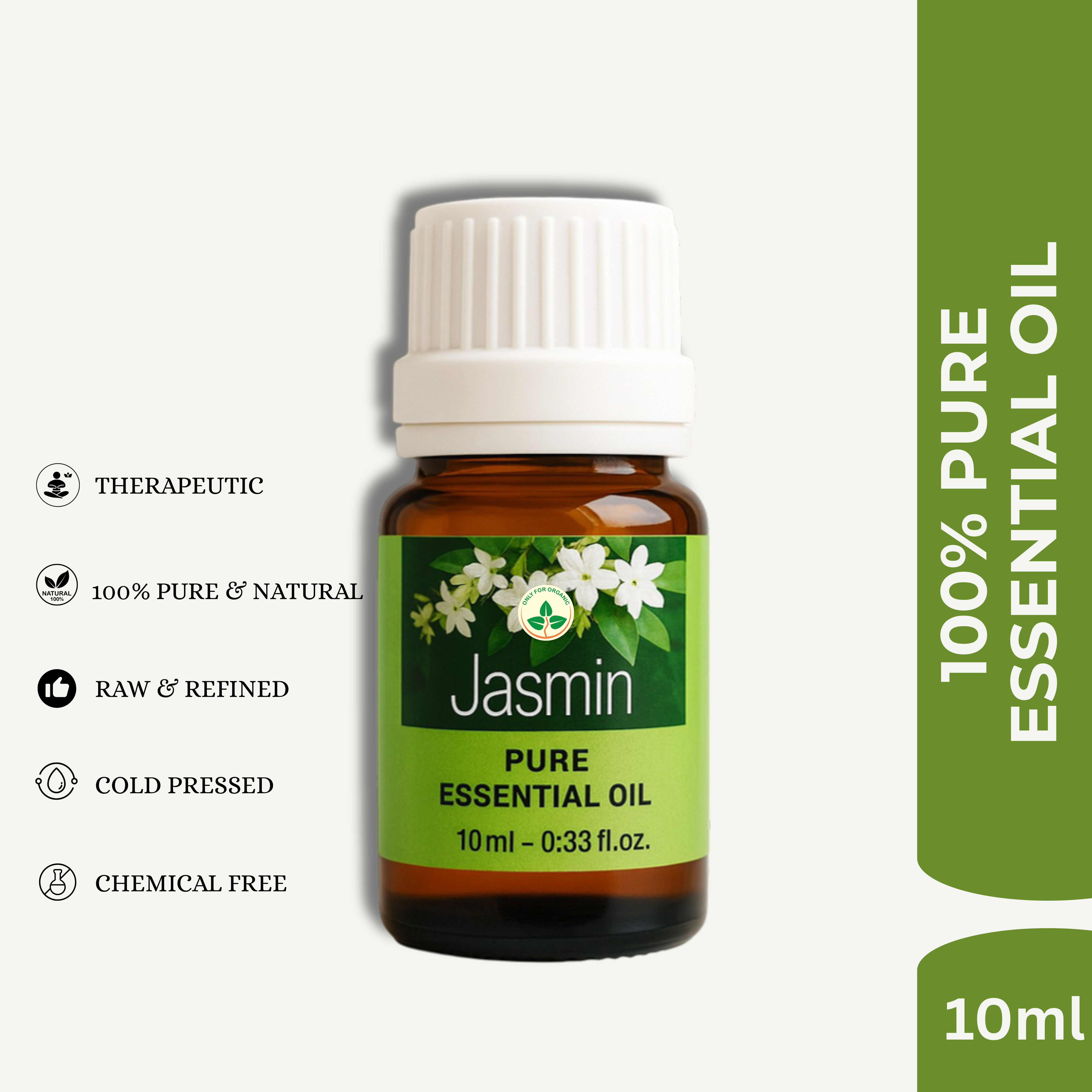 Jasmine Essential Oil – 10 ml | 100% Pure & Natural | Cold Pressed