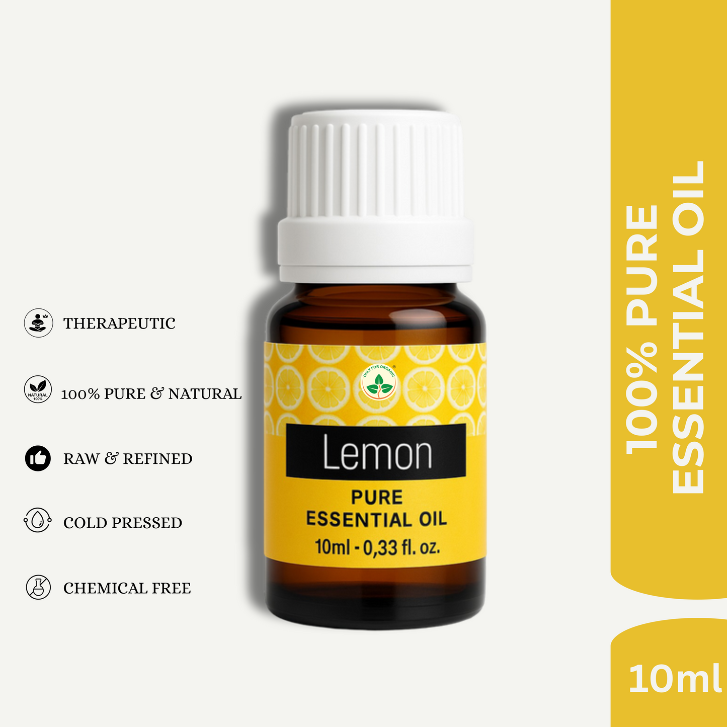 Lemon Essential Oil – 10 ml | 100% Pure & Natural | Cold Pressed