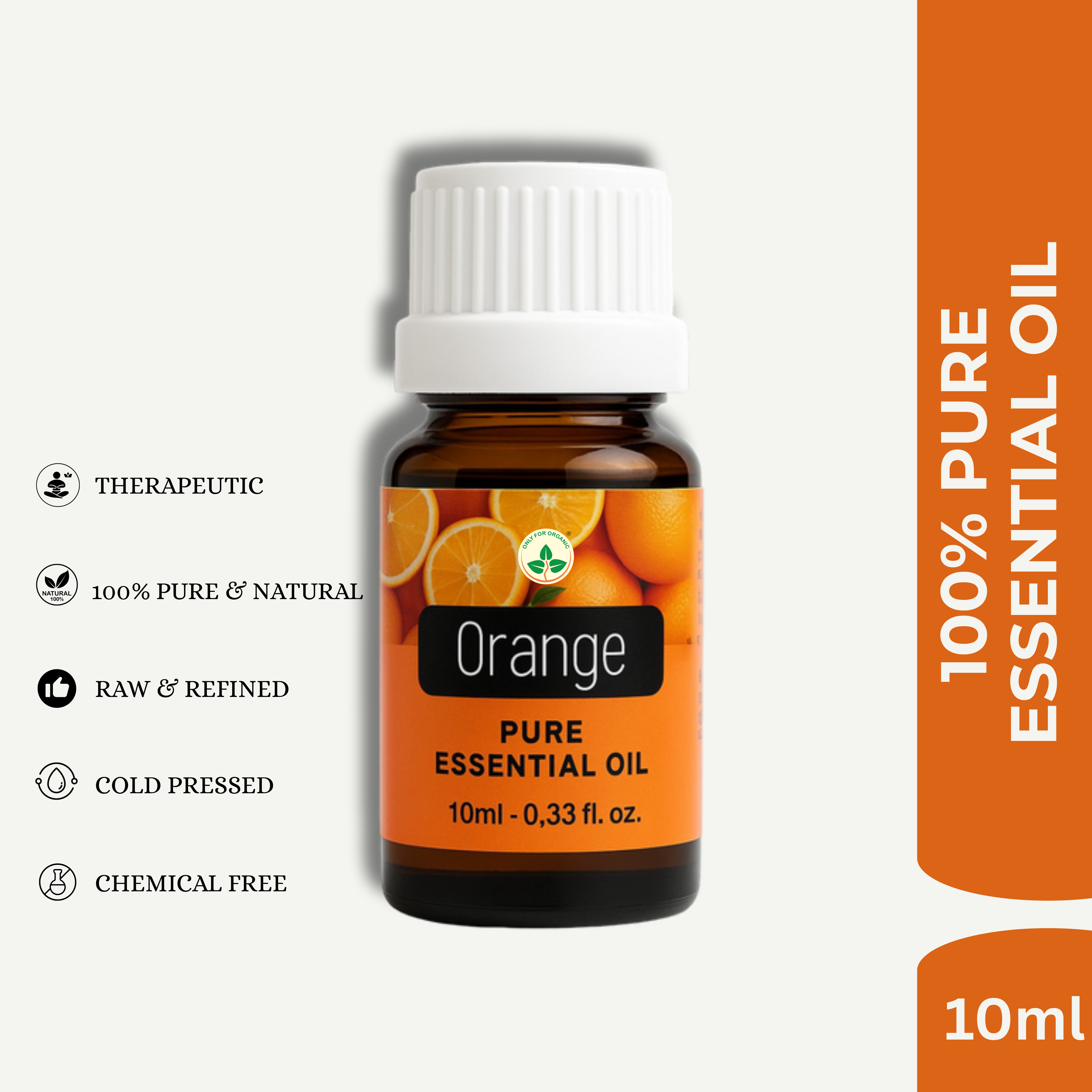 Orange Essential Oil – 10 ml | 100% Pure & Natural | Cold Pressed