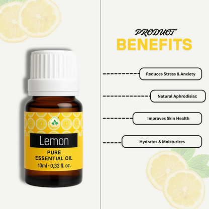 Lemon Essential Oil – 10 ml | 100% Pure & Natural | Cold Pressed