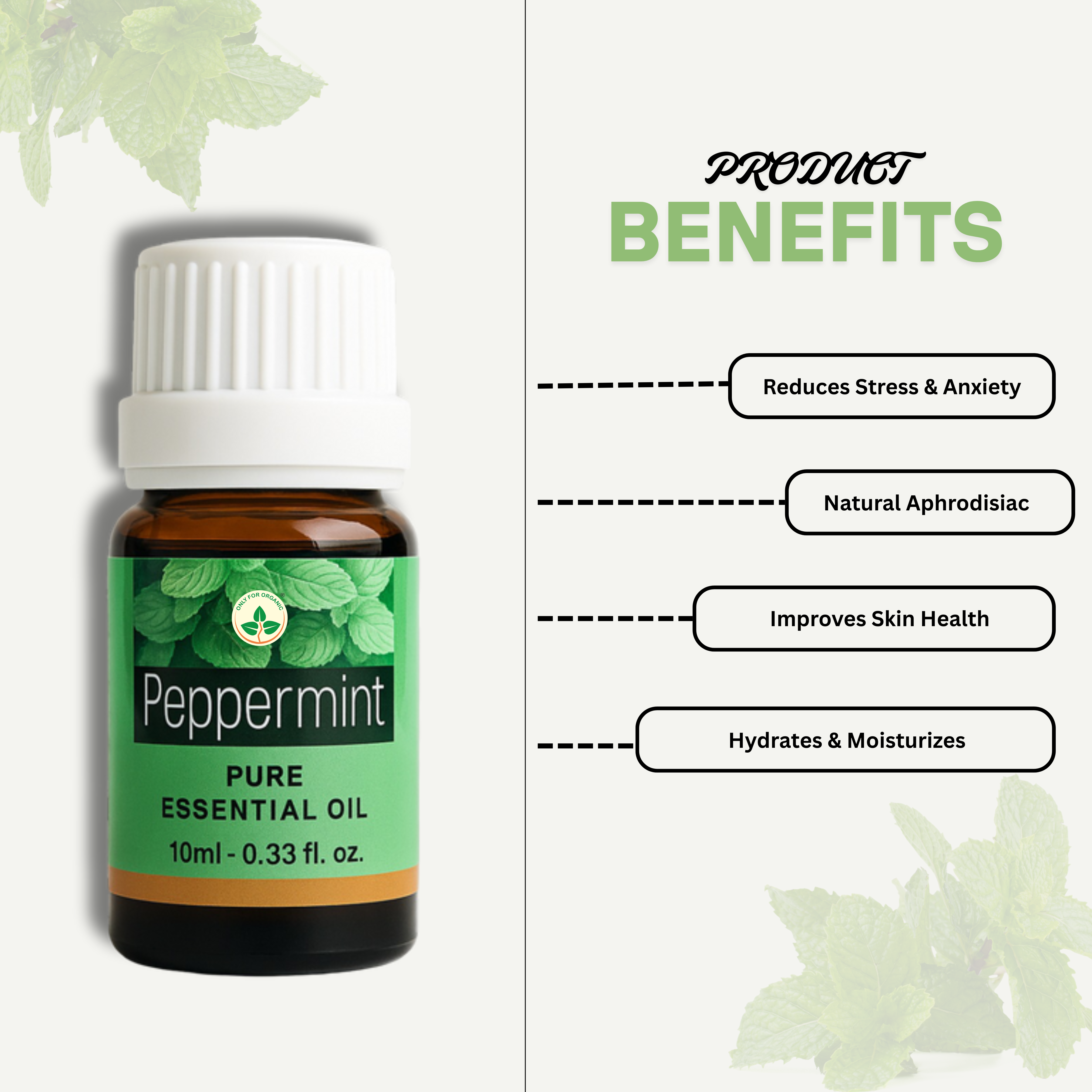 Peppermint Essential Oil – 10 ml | 100% Pure & Natural | Cold Pressed