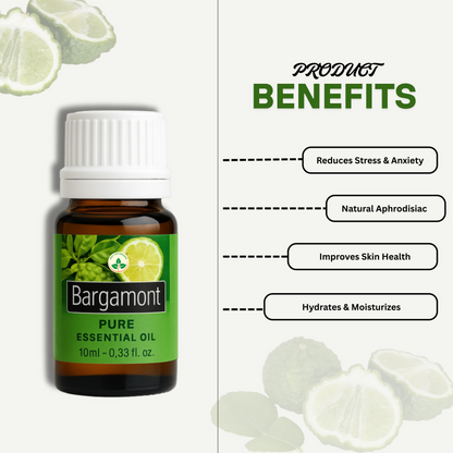 Bergamot Essential Oil – 10 ml | 100% Pure & Natural | Cold Pressed