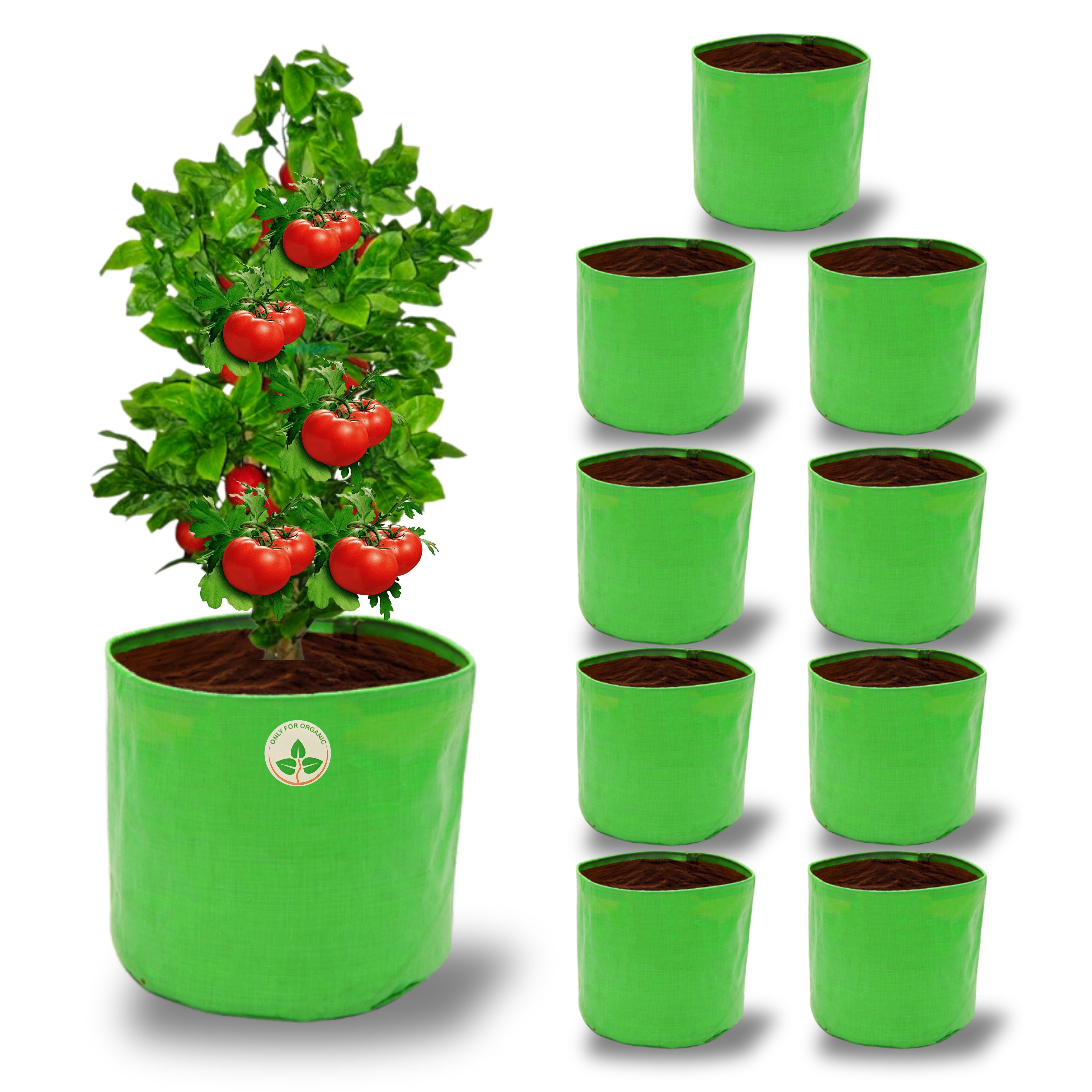HDPE UV Treated Green Grow Bags (Size-10x10 inch) for Home/Commercial Gardening