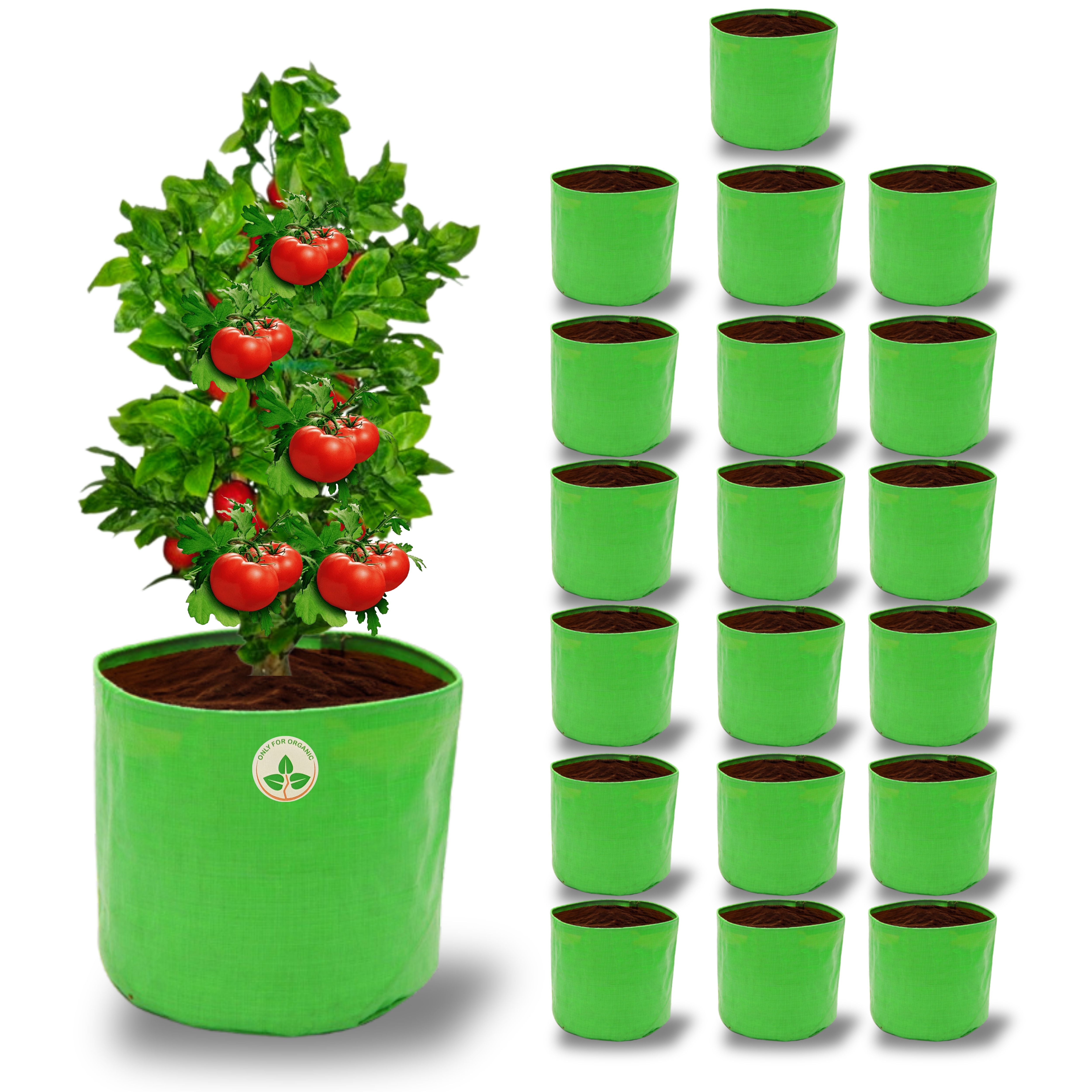 HDPE UV Treated Green Grow Bags (Size-10x10 inch) for Home/Commercial Gardening