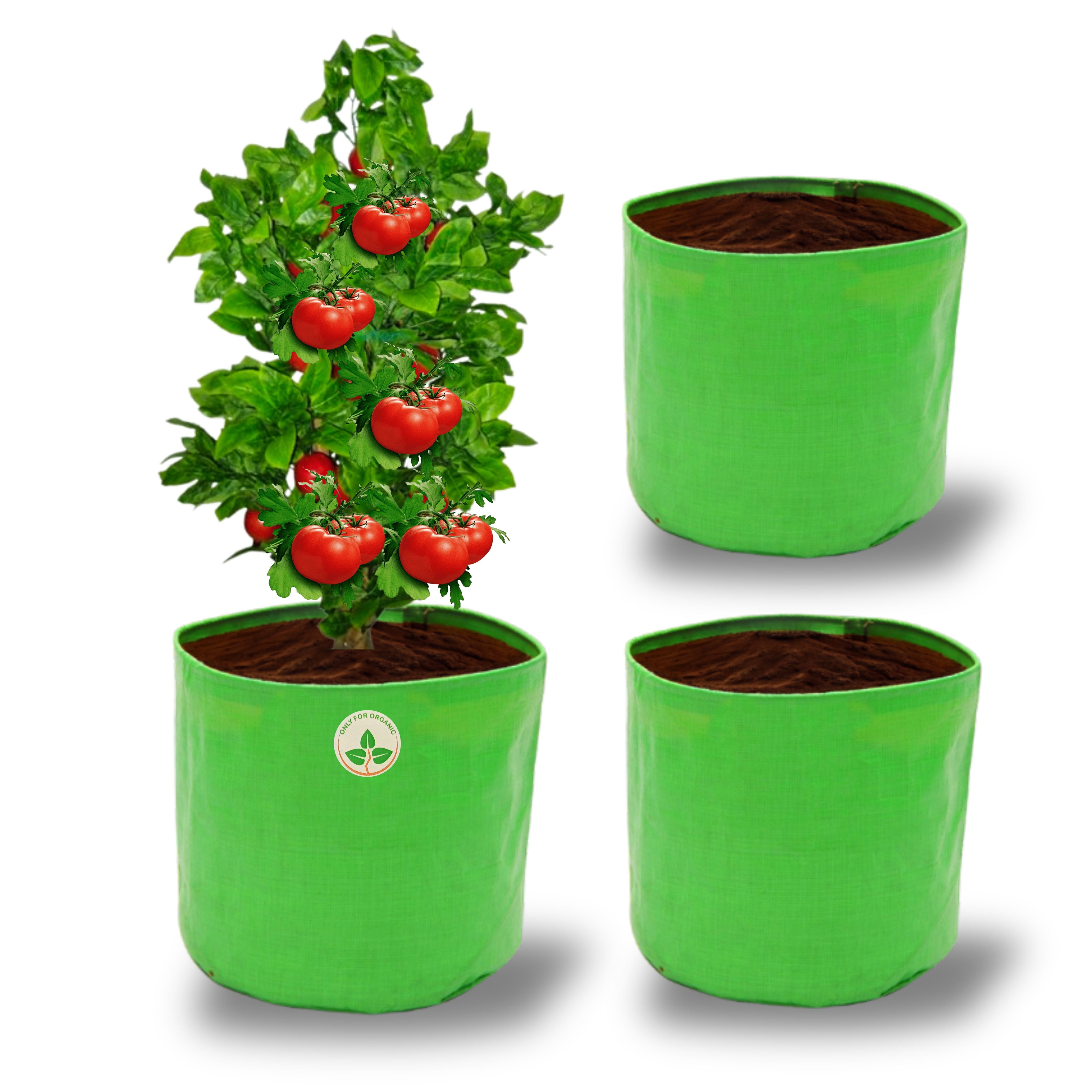 HDPE UV Treated Green Grow Bags (Size-10x10 inch) for Home/Commercial Gardening